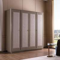 Wooden four doors wardrobe diamond shaped leather wardrobe,wardrobe cabinet used closet