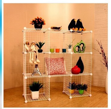 8 cubes diy living room corner plastic wire rack